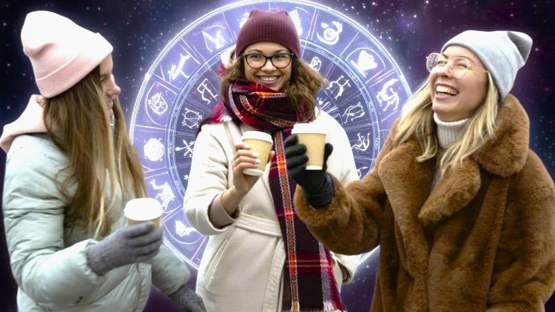 Trys merginos žiemą