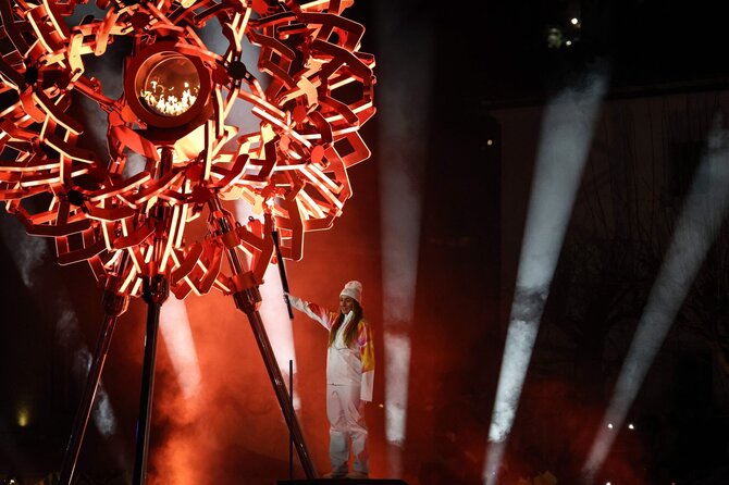 Olimpinių žaidynių atidarymo ceremonijos akimirka