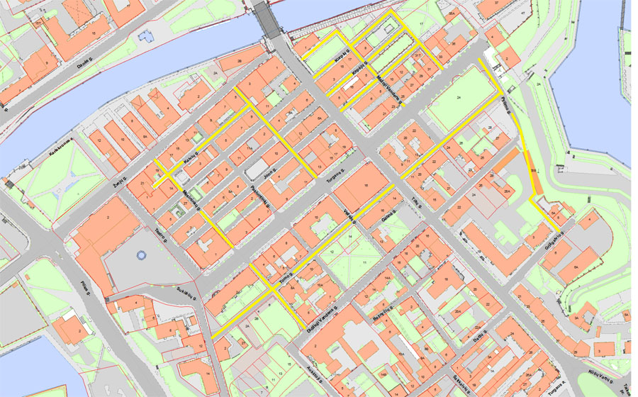 Klaipėdos senamiestis, grindinys