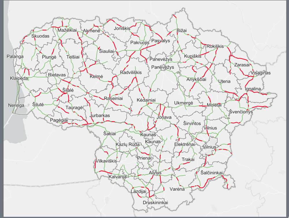 Kelių remonto žemėlapis