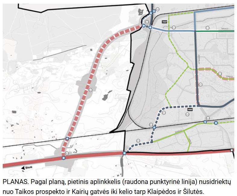 Pietinis aplinkkelis, schema, planas
