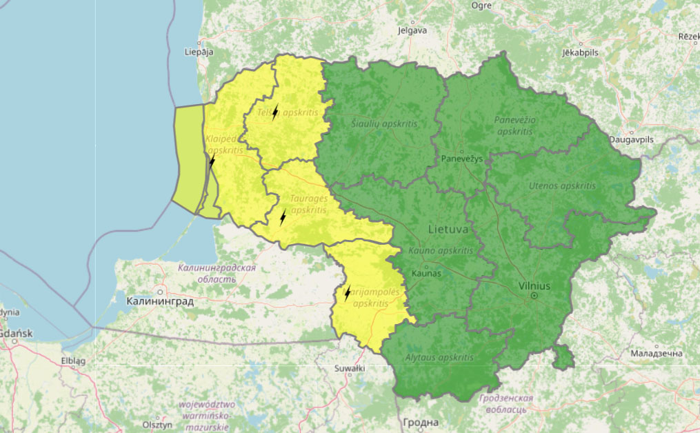 Perkūnija, žemėlapis