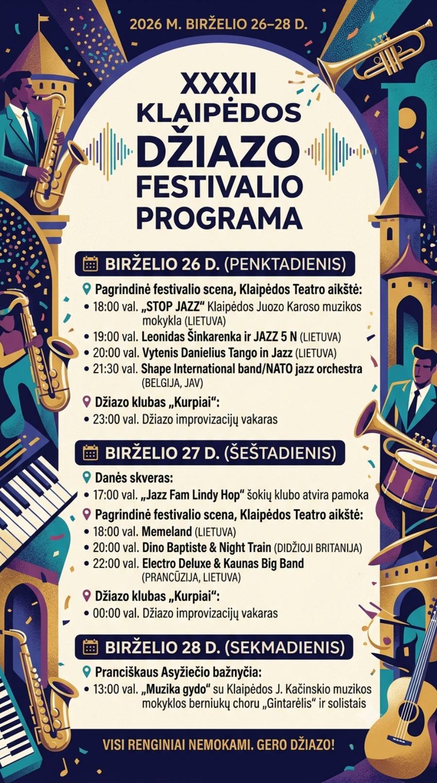 džiazo festivalis, programa