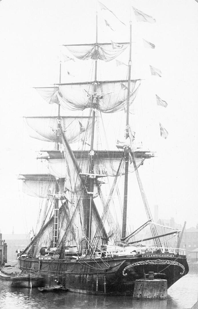 Auksarankių laivadirbių 1864 m. Klaipėdoje statytas barkas „Atlantic“. Malcolm Brodie shipping collection