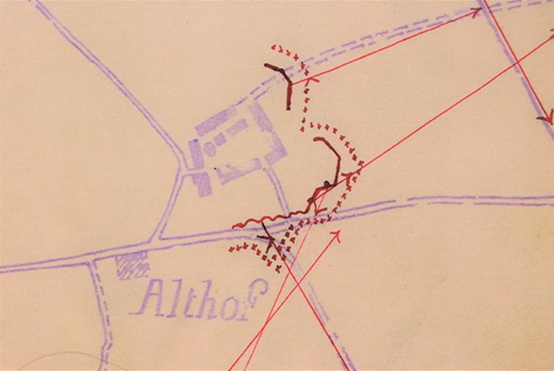  Sendvario (Althof) teritorija. Prancūzų įgulos 1923 m. sausį sudaryto Klaipėdos gynybinių veiksmų plano (saugomas MLIM) fragmentas. Deniso NIKITENKOS nuotr.