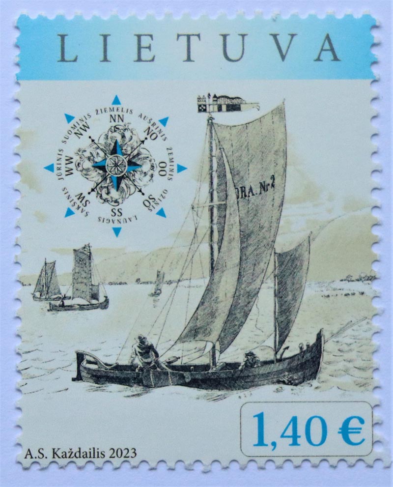 2023 m. išleistas pašto ženklas su kuršvalte (dail. Arvydas S. Každailis). Deniso NIKITENKOS kolekcija.
