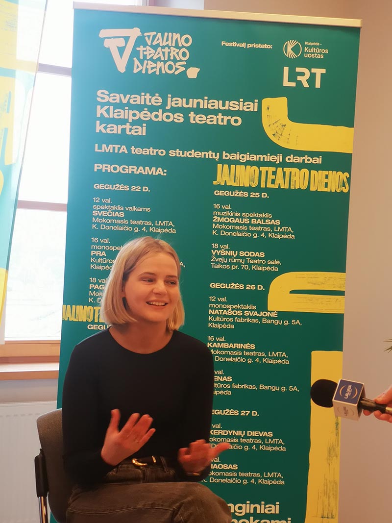  Festivalio „Jaunos teatro dienos“ koordinatorė Ieva Pakštytė. 