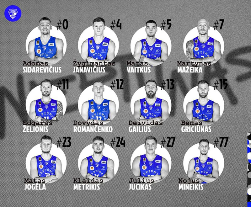 ŽAIDĖJAI. 2021-2022 metų Klaipėdos „Neptūno“ komandos sudėtis.