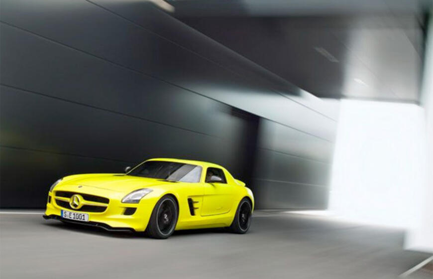 "Mercedes-Benz SLS AMG E-Cell" varomas elektra