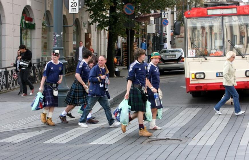 Škotijos futbolo rinktinės sirgaliai - jau Lietuvoje