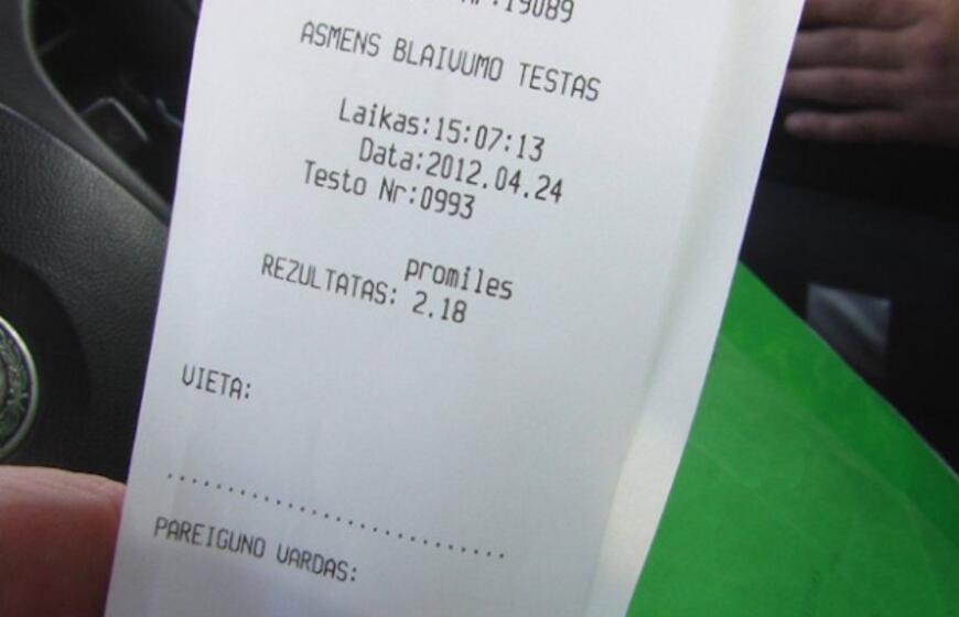 Su promilėmis - tik nuo kelio į laukus