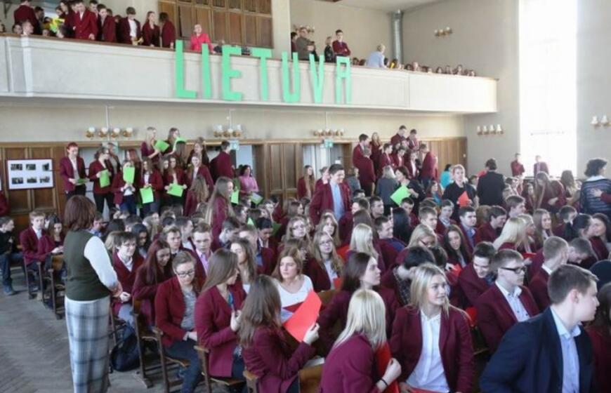 Vytauto Didžiojo gimnazijoje - gyva trispalvė