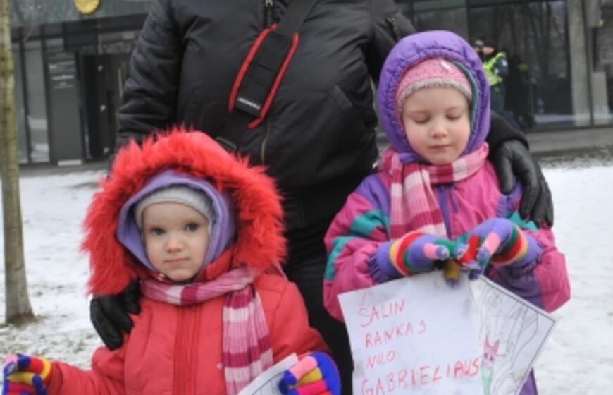 Prie Norvegijos ambasados lietuviai reikalavo grąžinti vaiką