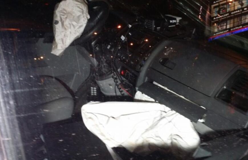 Avarijoje sudaužytas policijos automobilis