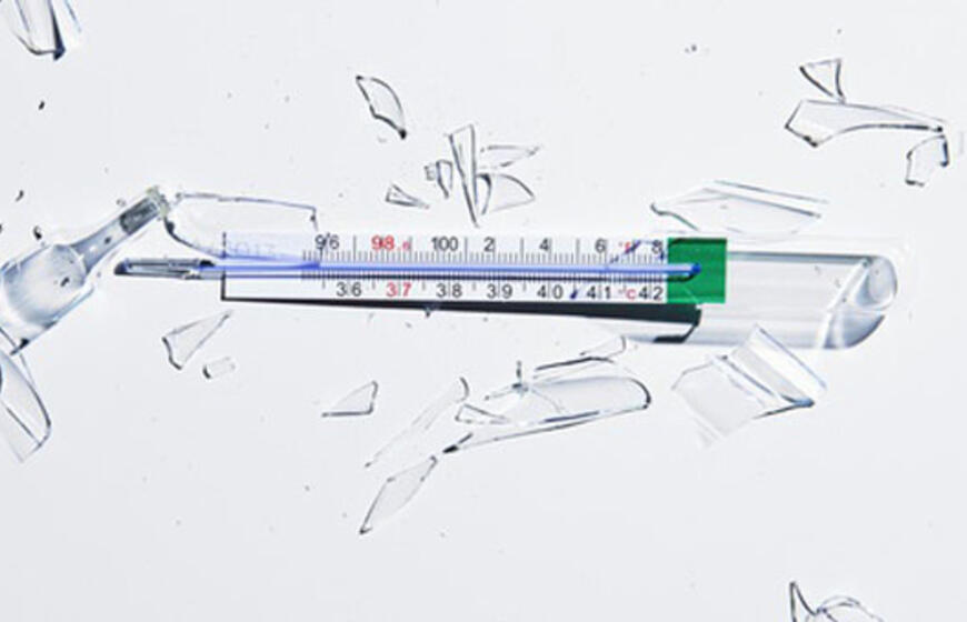 sudaužyti termometrai