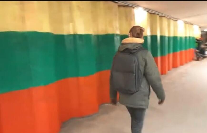 Perėjoje vaivorykštę perdažė trispalvės spalvomis