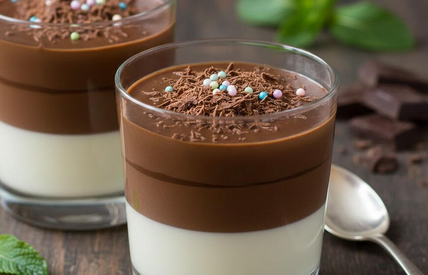 Grietinės ir šokolado želė: švelnus desertas šventiniam stalui