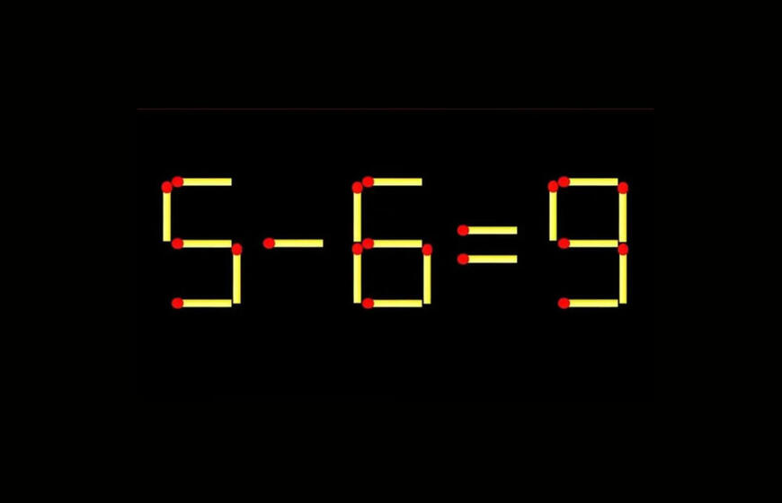 Matematinė anomalija: ištaisykite „5 − 6 = 9“, perkeldami tik 1 degtuką