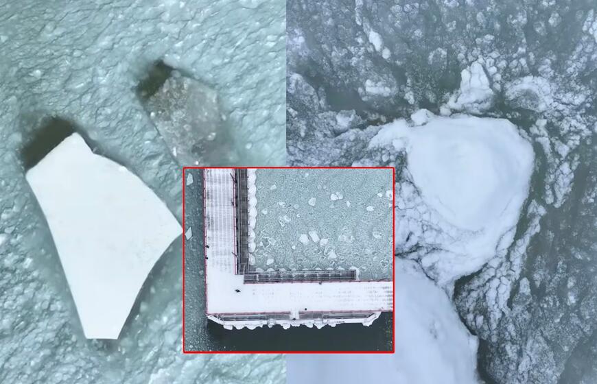 Palangoje dūžta ledo luitai ir jūra kuria šerbetą