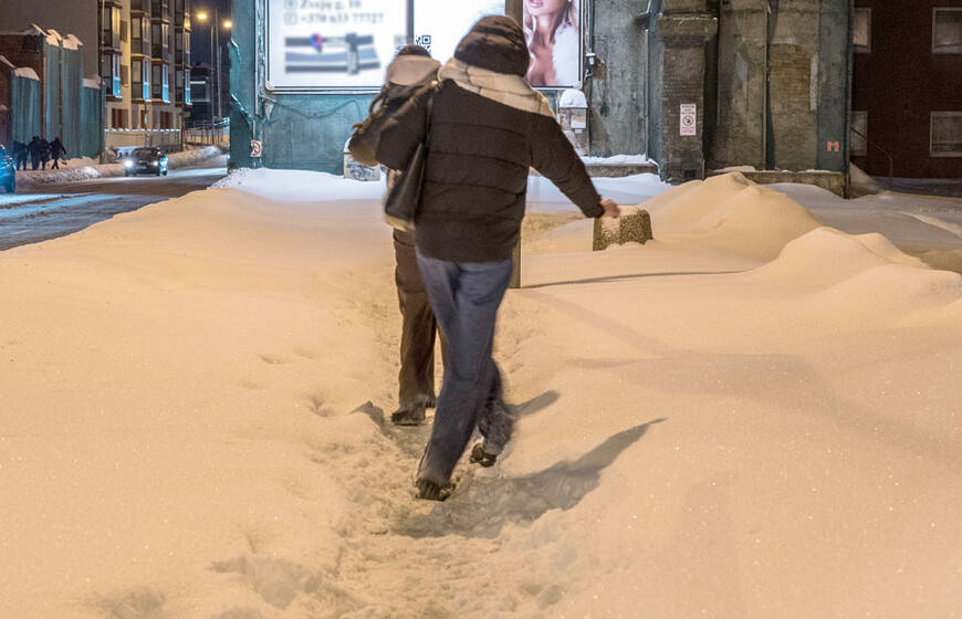 Sniegas, šaligatviai