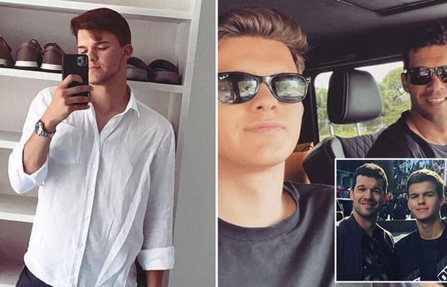 Emilio Ballackas kartu su tėčiu Michaelu