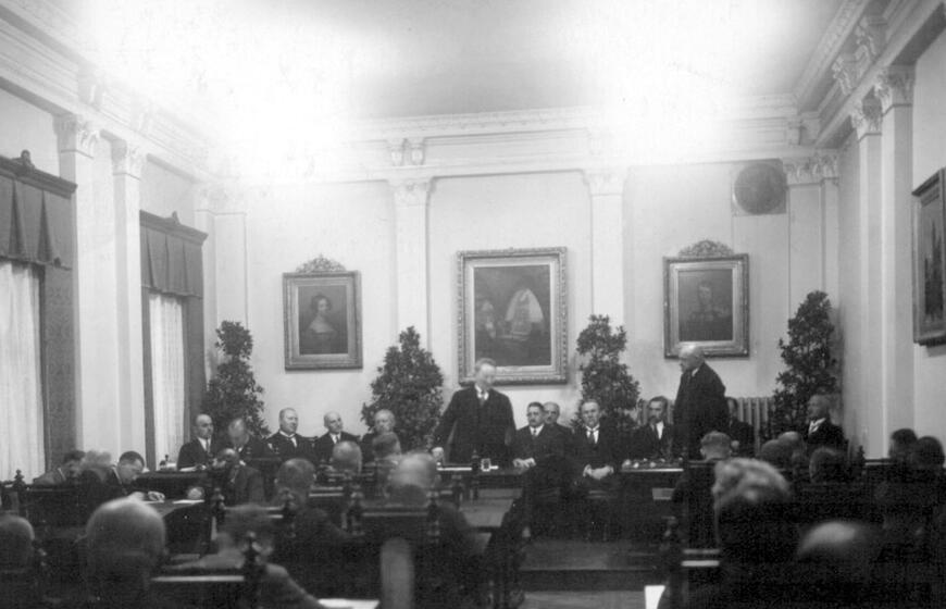 Klaipėdos miesto tarybos posėdis magistrato posėdžių salėje XX a.