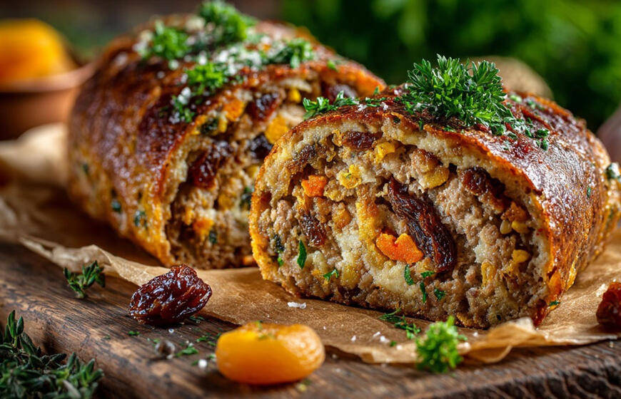 Sultingas mėsos vyniotinis su įdaru