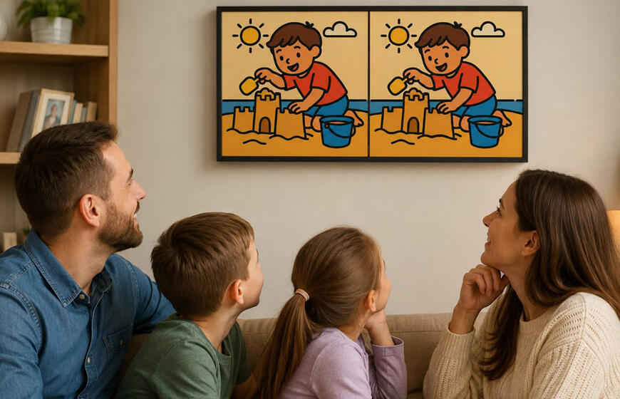 ar pavyks rasti 3 skirtumus smėlio pilies paveikslėlyje per 31 sekundę?