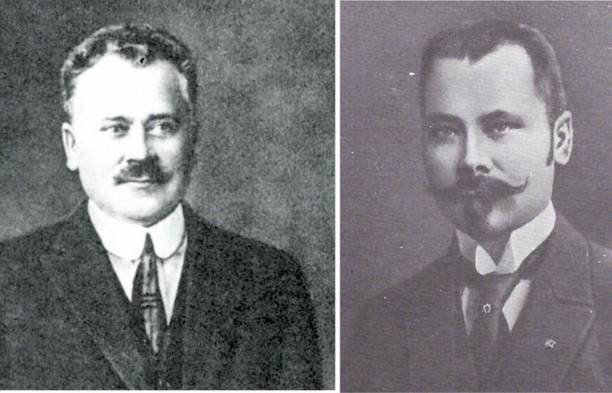 Klaipėdos uosto direkcijai lygiai prieš 100 metų vadovavo inžinierius Tomas Naruševičius (kairėje), o šiam išėjus atostogų - prof. Jonas Šimoliūnas.
