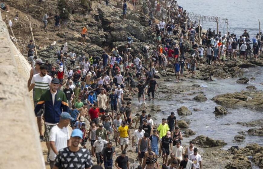 Migrantų antplūdis prie Maroko ir Seutos sienos