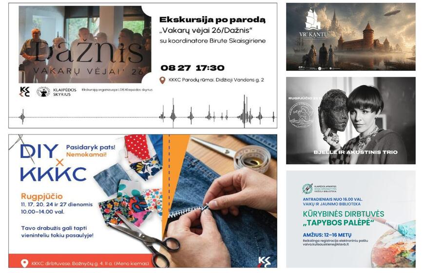 Renginiai Klaipėdoje ir aplink: ką veikti artimiausiomis dienomis