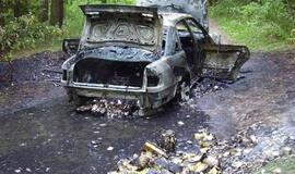 Persekiojami kontrabandininkai padegė mašiną