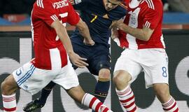 PAR 2010: Ispanijos rinktinė ketvirtfinalyje  įveikė Paragvajaus futbolininkus