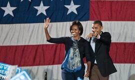 Barakas Obama su žmona agitavo balsuoti už demokratus