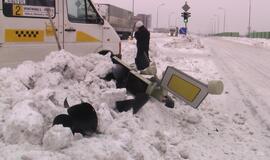 Klaipėdos sankryžoje nuverstas šviesoforas