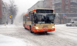Uostamiesčio autobusų grafiką sujaukė sniegas