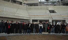 Klaipėdiečių ekskursija po statomą areną