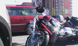 Krito motociklai, sužeistas žmogus