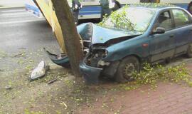 Jauną vairuotoją sustabdė medis