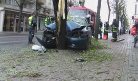 Jauną vairuotoją sustabdė medis