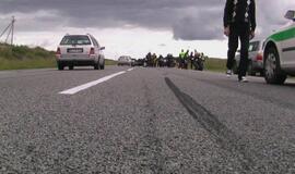 Motociklų susidūrimas prie Jakų žiedo