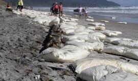 Naujojoje Zelandijoje išplėšti į sausumą išmesti laivo "Rena" konteineriai