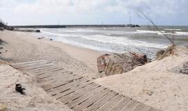 Audrų nuniokoti Klaipėdos paplūdimiai