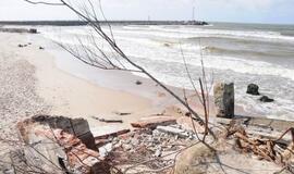 Audrų nuniokoti Klaipėdos paplūdimiai