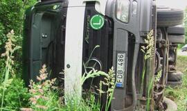 Briedis "nuvertė" vilkiką į griovį