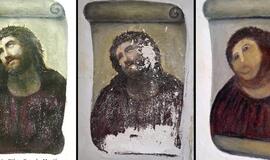 Ispanijoje pensininkė sugadino bažnytinę freską norėdama "restauruoti" nusitrynusius fragmentus