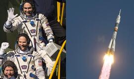 Į kosminę stotį pakilo du rusų kosmonautai ir amerikietis