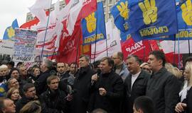 Šimtai ukrainiečių protestuoja dėl nesąžiningų parlamento rinkimų