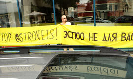 Prie Baltarusijos ambasados surengtas piketas prieš Astravo atominę elektrinę