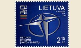 Lietuvos narystės NATO jubiliejui  pašto ženklas
